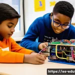 교육완구의 최신 트렌드 - **STEAM Robotics and Collaborative Learning**
    A group of four diverse children, including boys a...